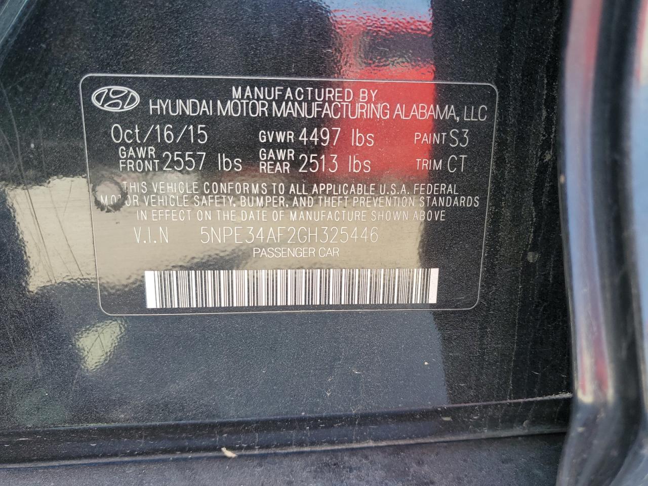 5NPE34AF2GH325446 2016 HYUNDAI SONATA - Image 13