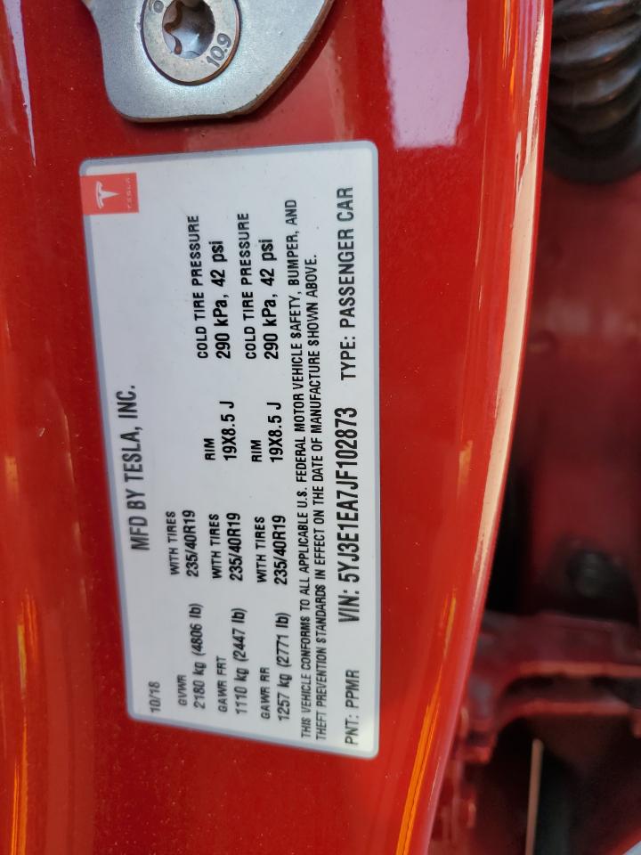 5YJ3E1EA7JF102873 2018 Tesla Model 3