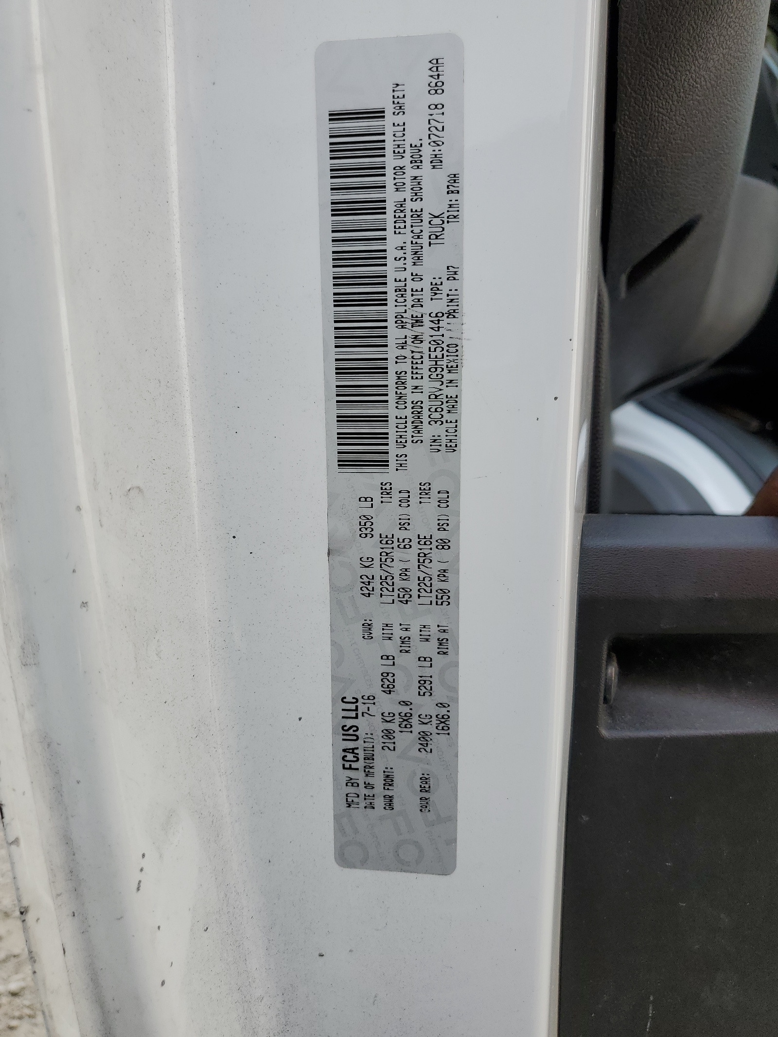 3C6URVJG9HE501446 2017 Ram Promaster 3500 3500 High