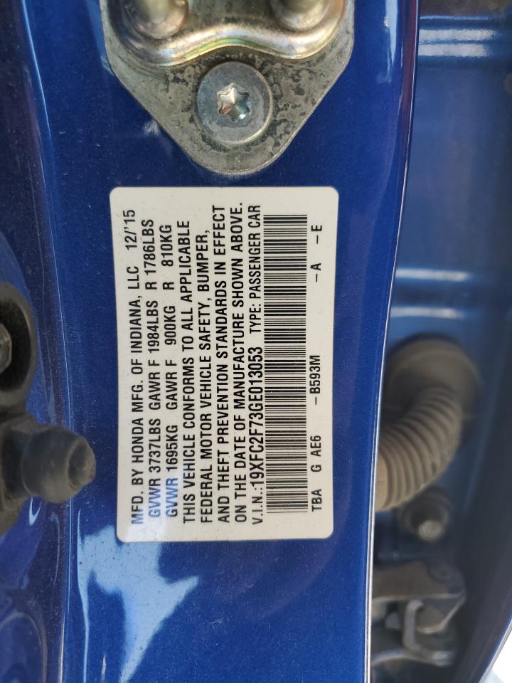 19XFC2F73GE013053 2016 HONDA CIVIC - Image 12