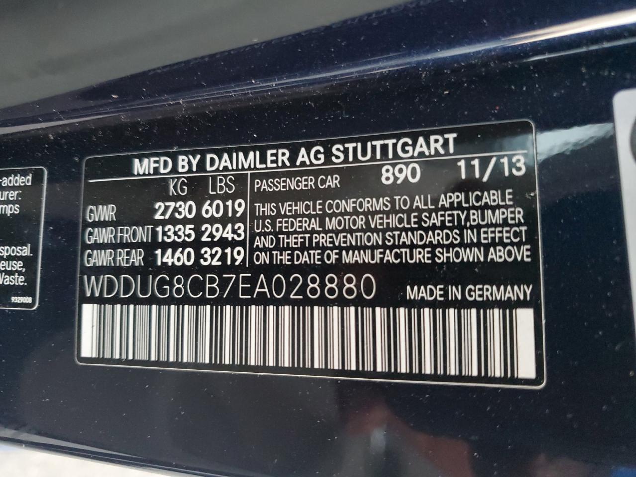 WDDUG8CB7EA028880 2014 Mercedes-Benz S 550