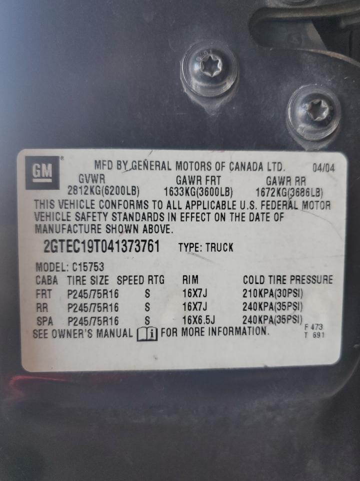 2GTEC19T041373761 2004 GMC New Sierra C1500