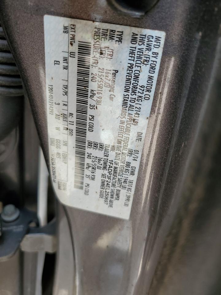 2014 Ford Focus Se VIN: 1FADP3F24EL250697 Lot: 66849254