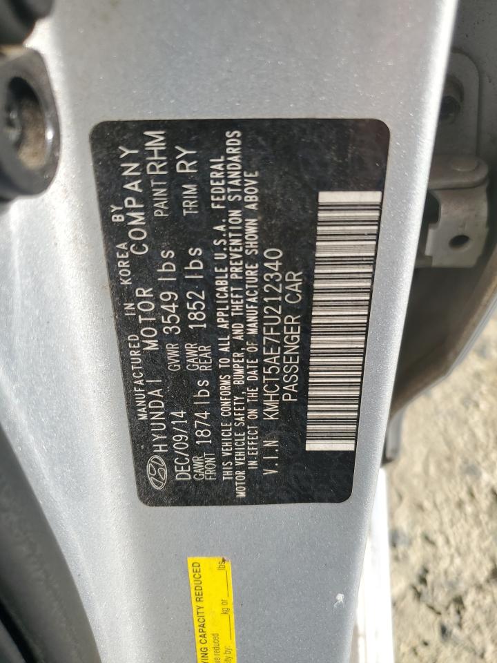 2015 Hyundai Accent Gs VIN: KMHCT5AE7FU212340 Lot: 68009864