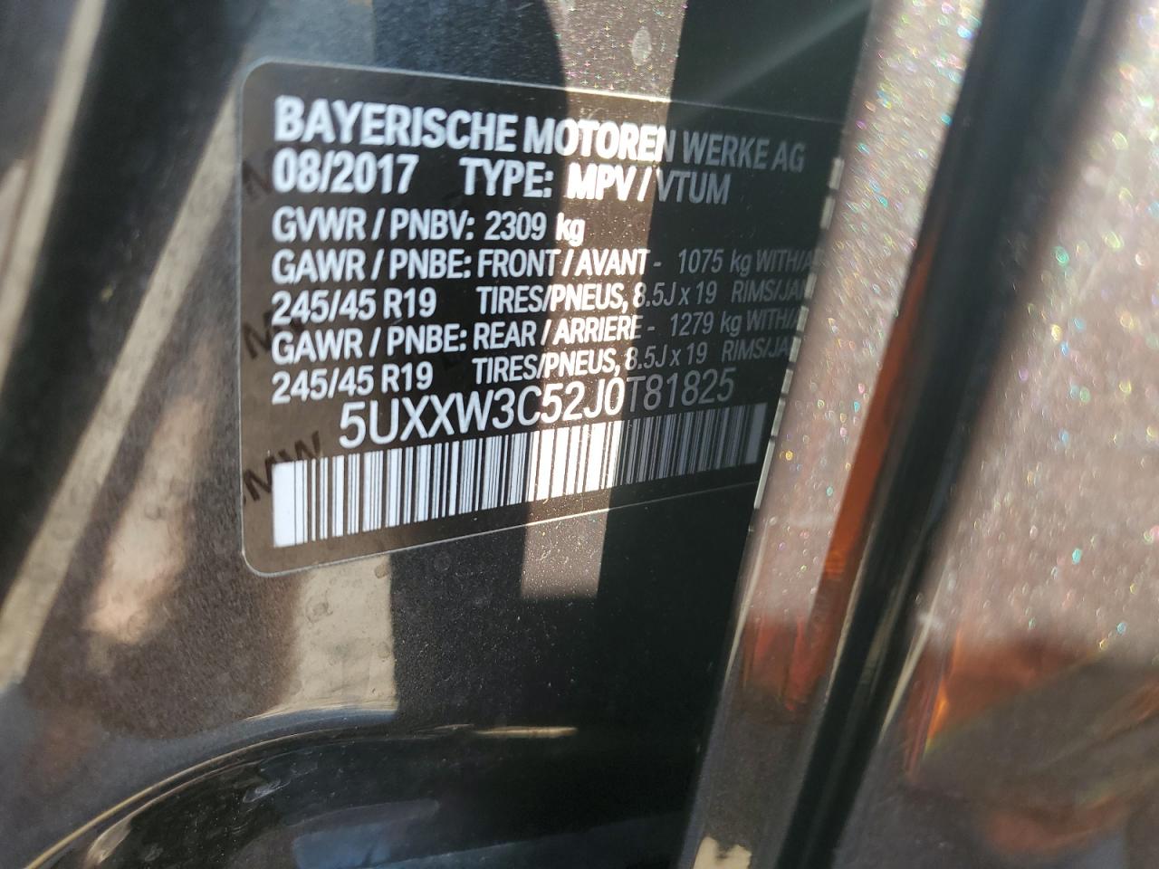 5UXXW3C52J0T81825 2018 BMW X4 xDrive28I