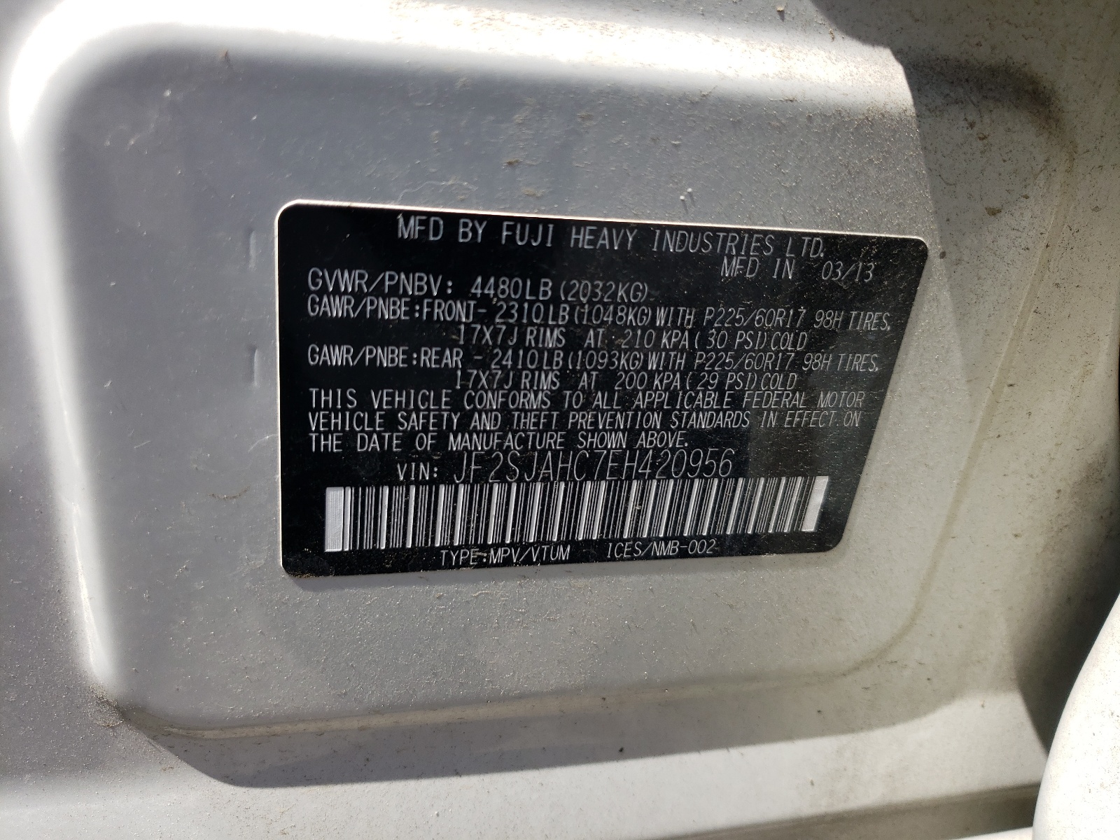 JF2SJAHC7EH420956 2014 Subaru Forester 2.5I Limited