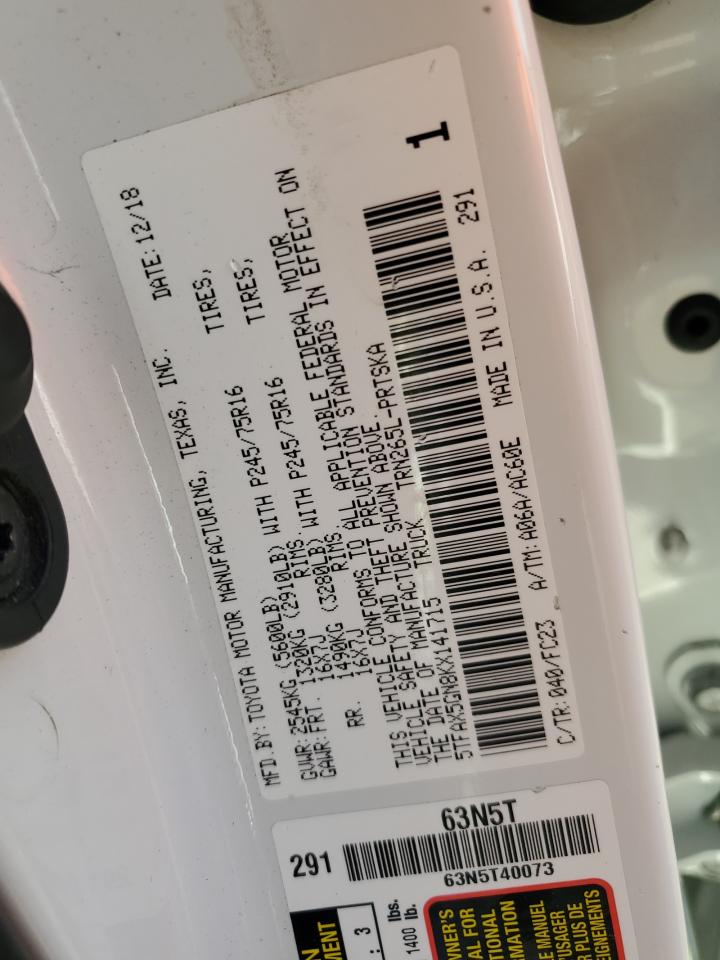 2019 Toyota Tacoma Double Cab VIN: 5TFAX5GN8KX141715 Lot: 68144544