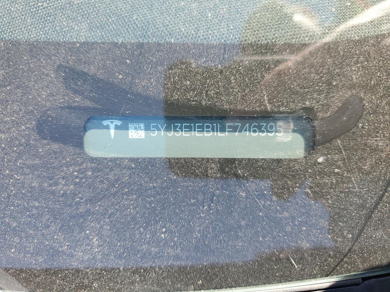 2020 Tesla Model 3 VIN: 5YJ3E1EB1LF746395 Lot: 67787404