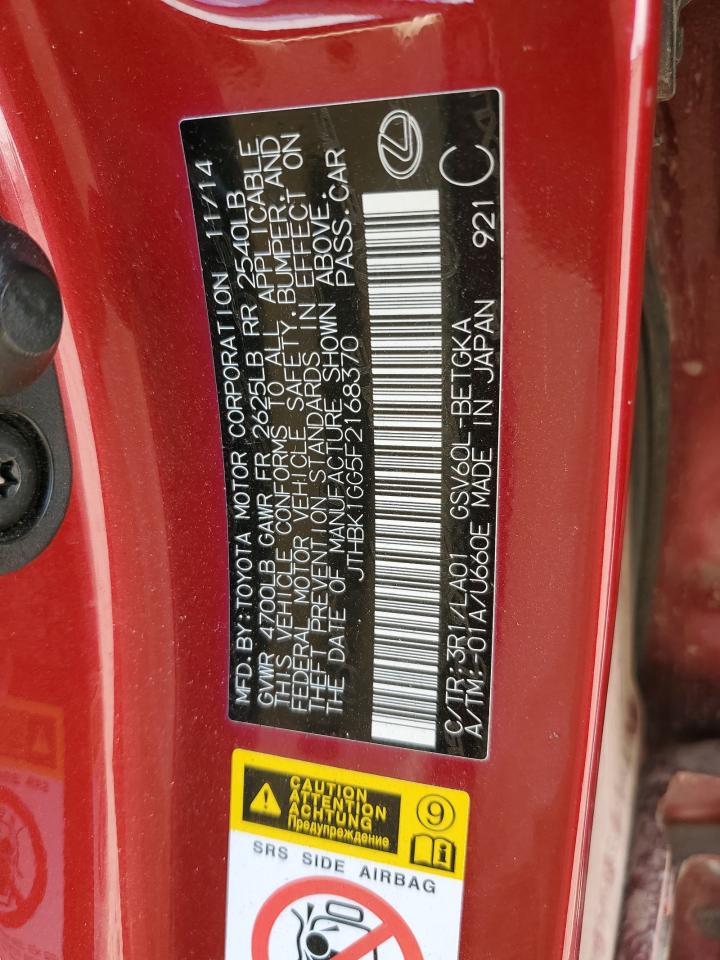 2015 Lexus Es 350 VIN: JTHBK1GG5F2168370 Lot: 67302414