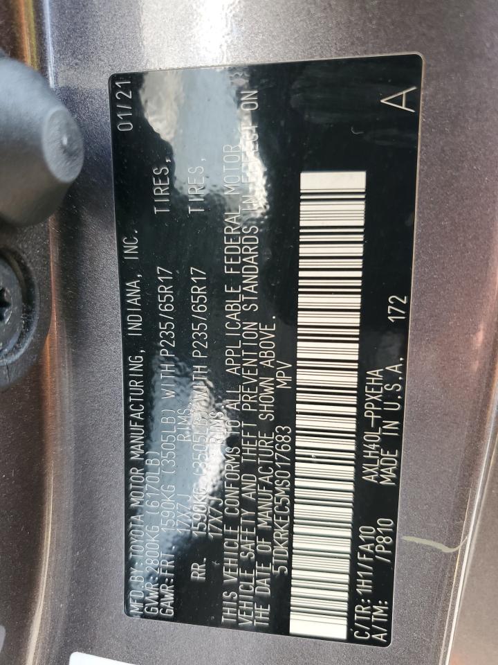 5TDKRKEC5MS017683 2021 Toyota Sienna Le