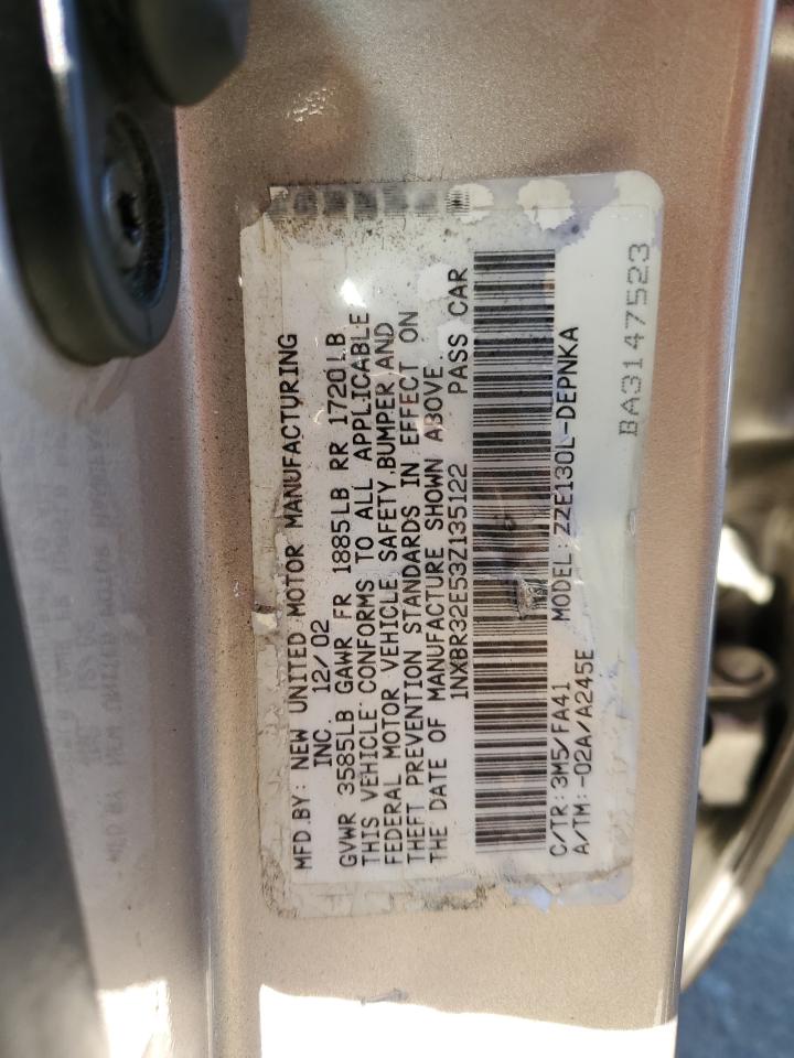 2003 Toyota Corolla Ce VIN: 1NXBR32E53Z135122 Lot: 65607474