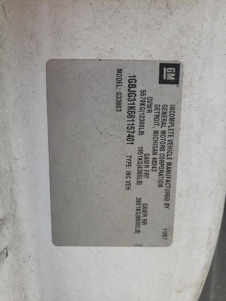 2008 Chevrolet Express G3500 VIN: 1GBJG31K681157401 Lot: 65570814