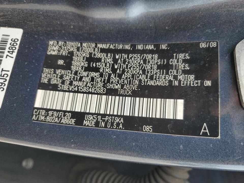 5TBEV54158S482683 2008 Toyota Tundra Crewmax