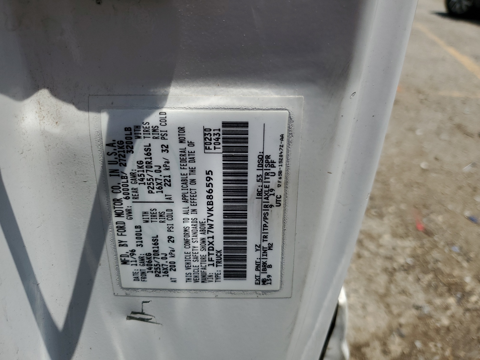 1FTDX17W7VKB86595 1997 Ford F150