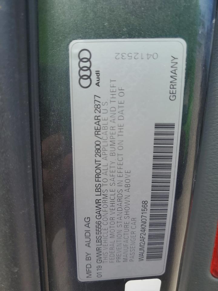 WAUM2AF24KN071568 2019 Audi A6 Prestige