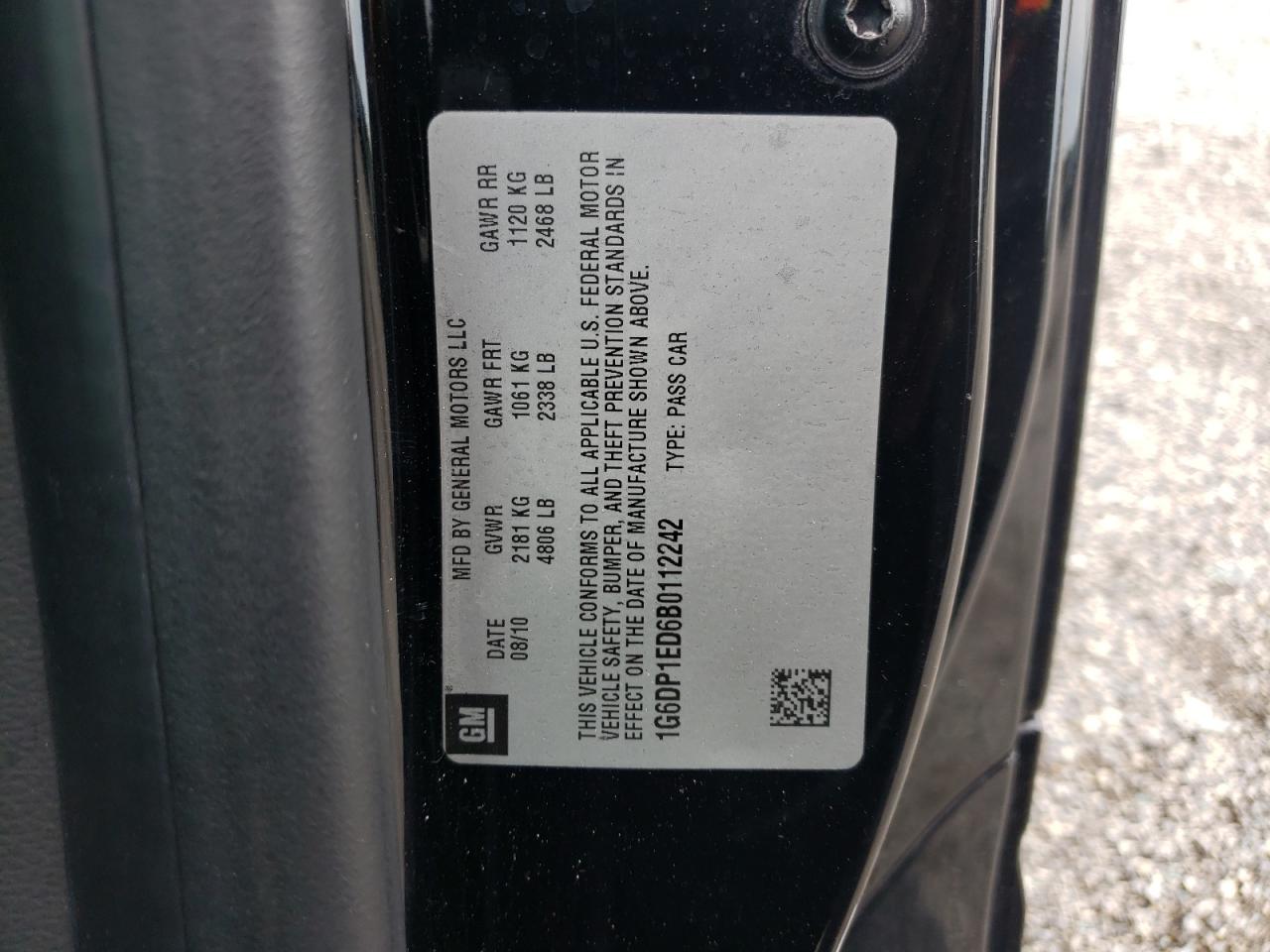 2011 Cadillac Cts Premium Collection VIN: 1G6DP1ED6B0112242 Lot: 67858024