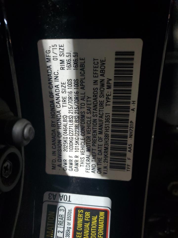 2015 Honda Cr-V Lx VIN: 2HKRM3H38FH513651 Lot: 66082464