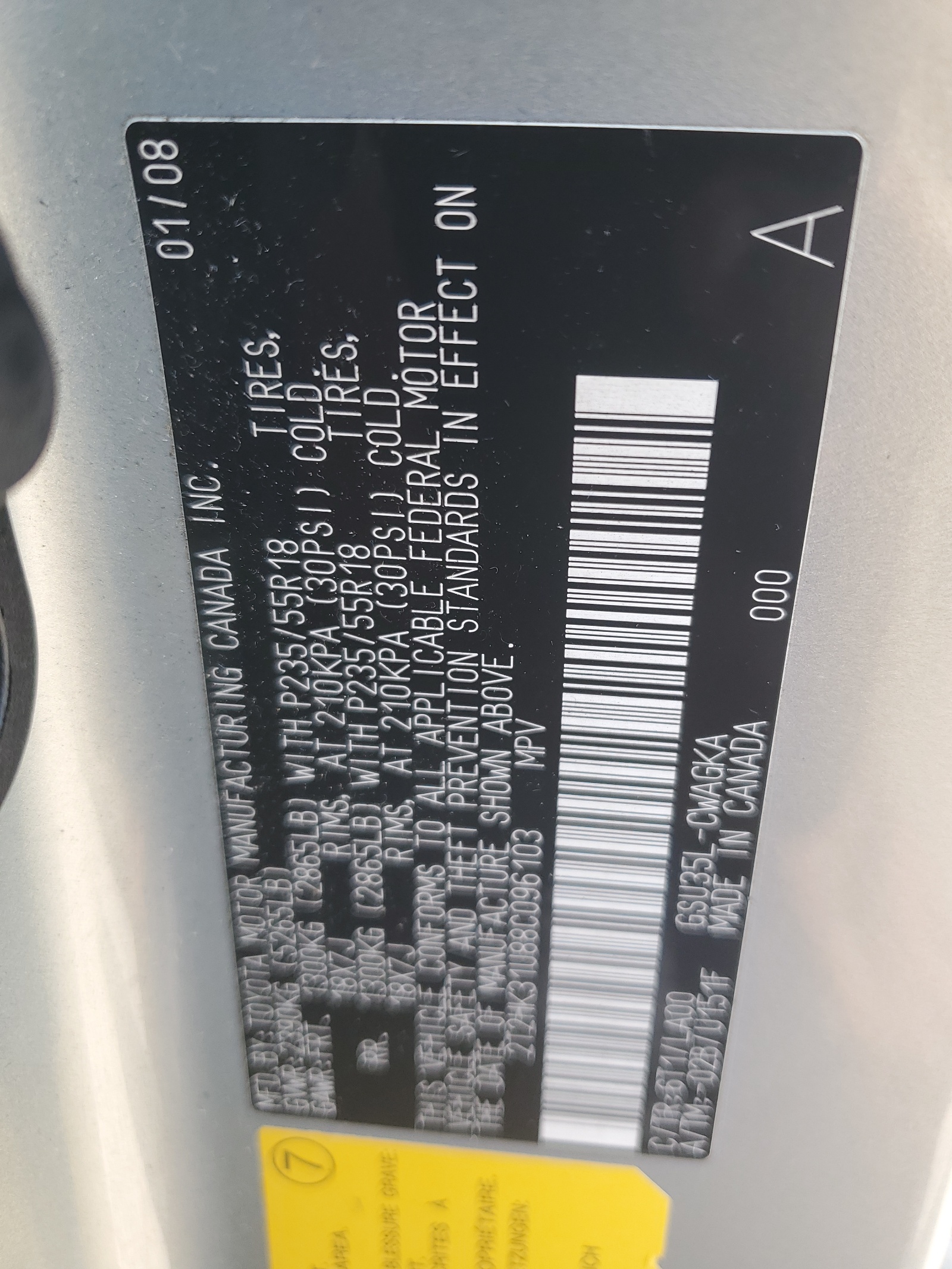 2T2HK31U88C096103 2008 Lexus Rx 350