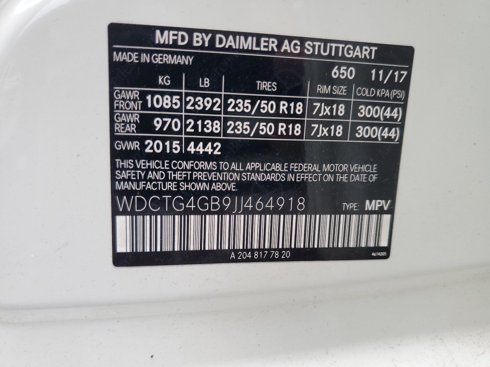 WDCTG4GB9JJ464918 2018 Mercedes-Benz Gla 250 4Matic