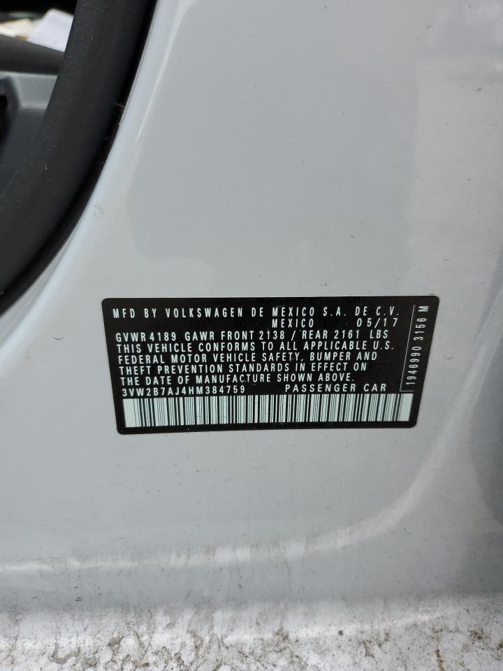 2017 Volkswagen Jetta S VIN: 3VW2B7AJ4HM384759 Lot: 69216684