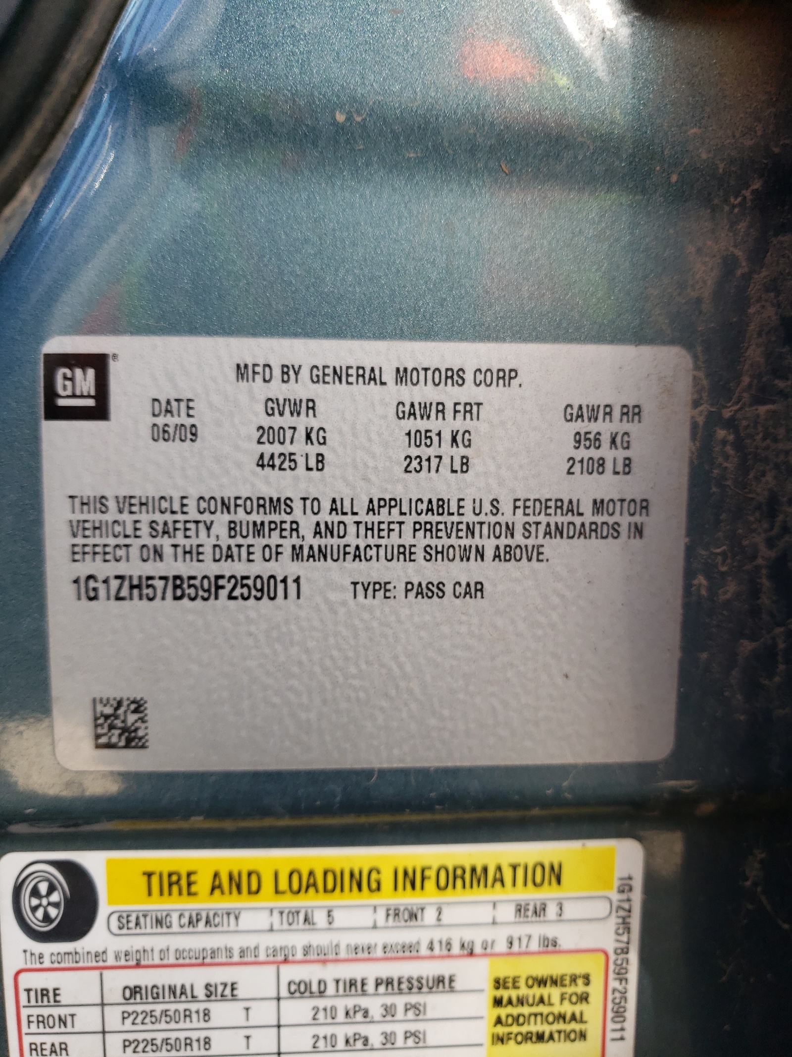 1G1ZH57B59F259011 2009 Chevrolet Malibu 1Lt