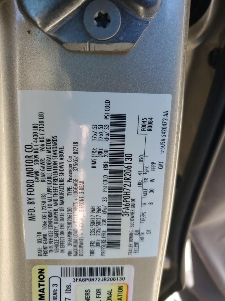 3FA6P0H72JR206130 2018 Ford Fusion Se