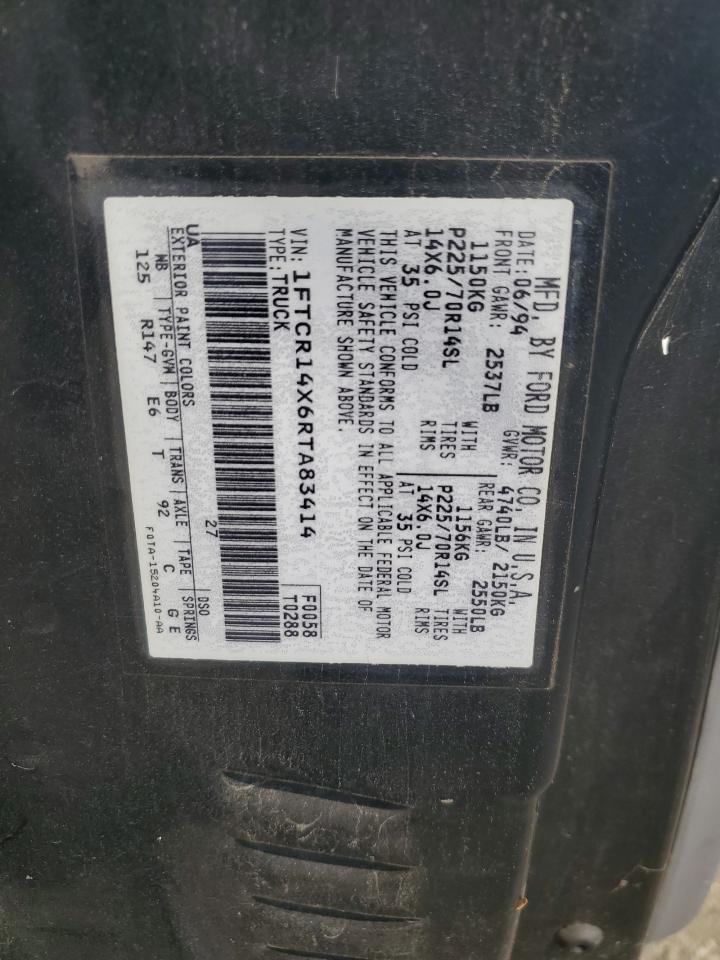 1994 Ford Ranger Super Cab VIN: 1FTCR14X6RTA83414 Lot: 68651934