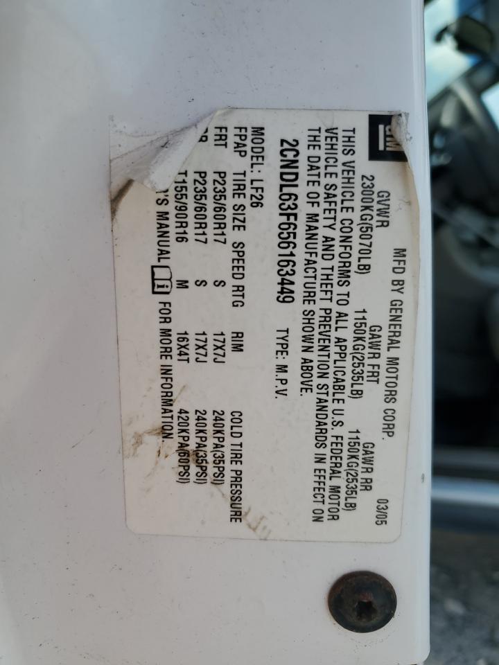 2CNDL63F656163449 2005 Chevrolet Equinox Lt