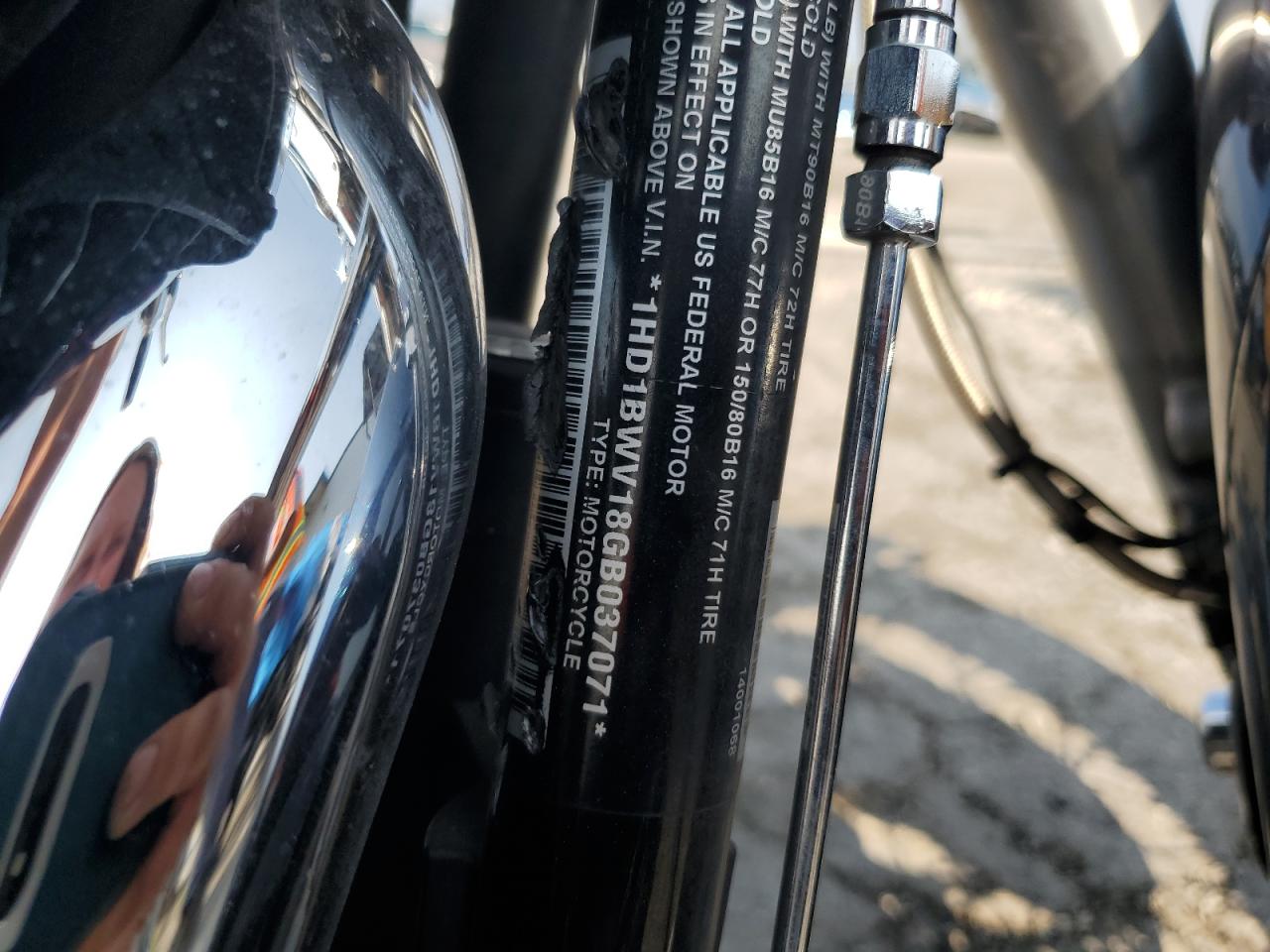 2016 Harley-Davidson Flstc Heritage Softail Classic VIN: 1HD1BWV18GB037071 Lot: 65463144