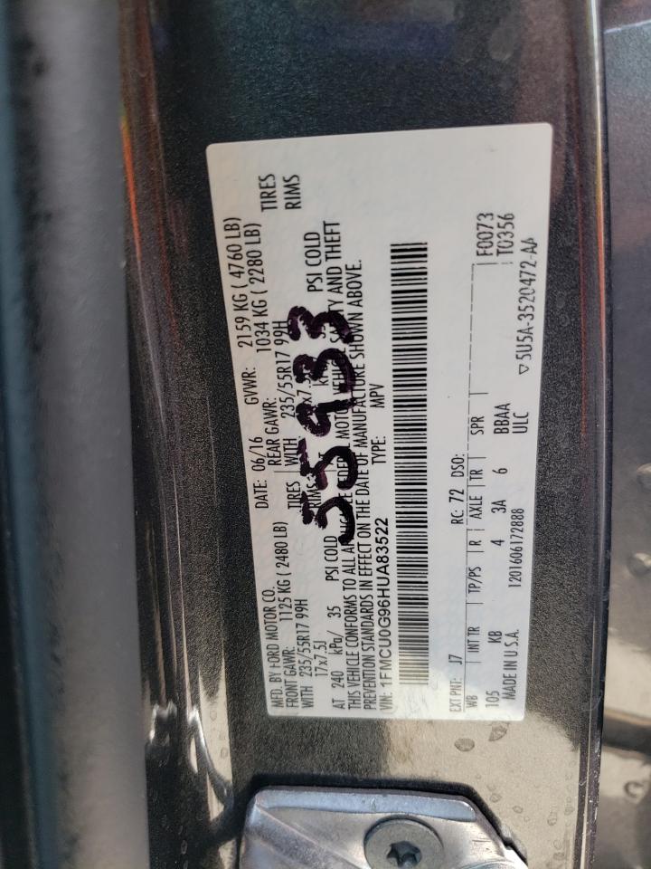 1FMCU0G96HUA83522 2017 Ford Escape Se