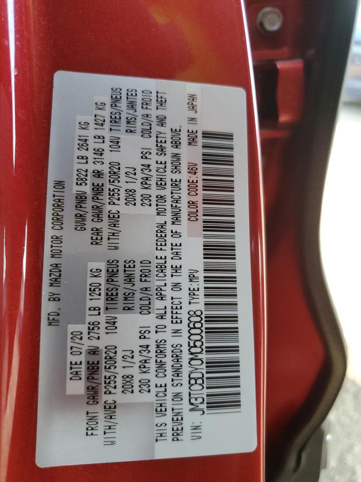 2021 Mazda Cx-9 Grand Touring VIN: JM3TCBDY0M0500608 Lot: 67138154