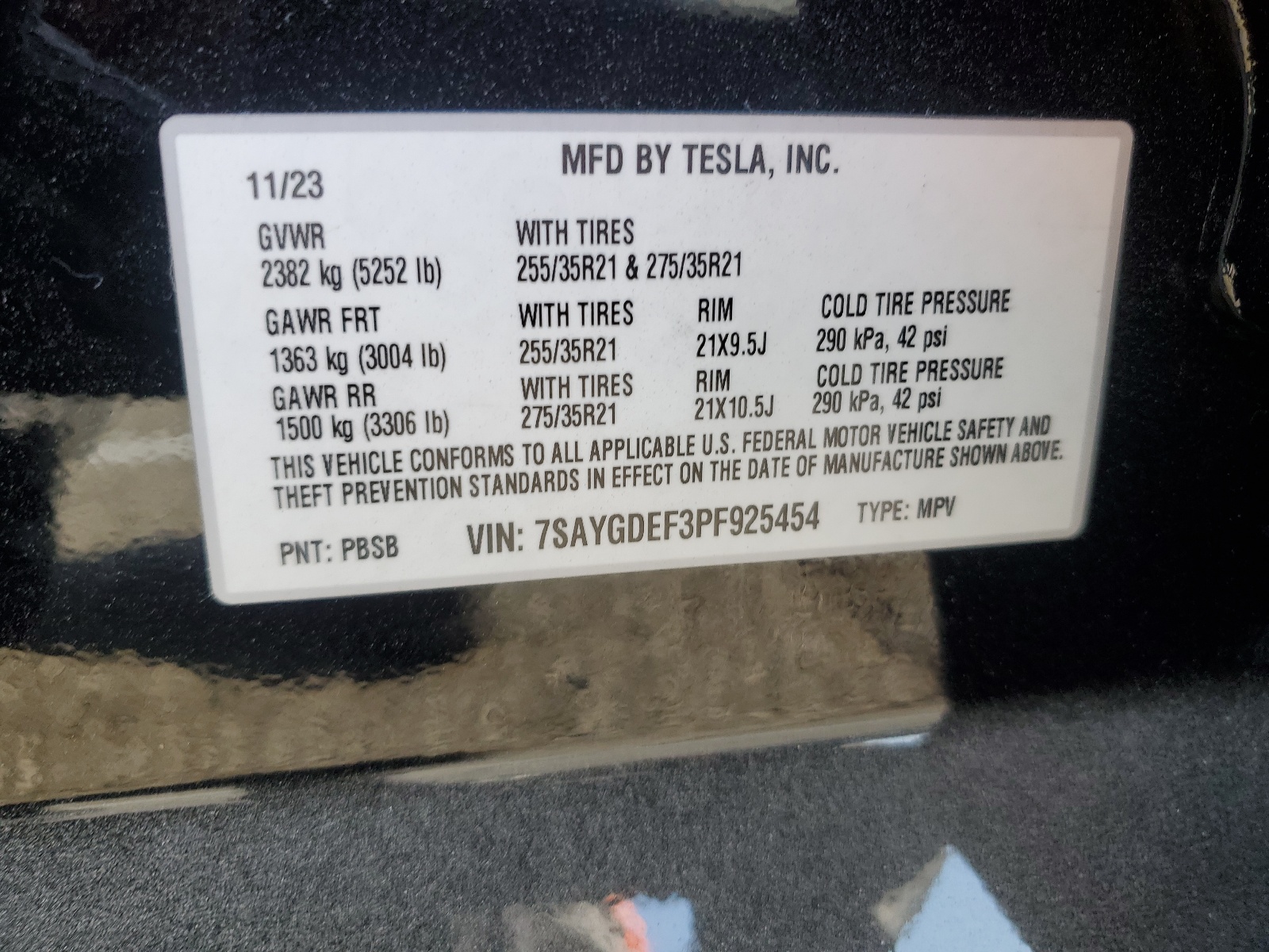 7SAYGDEF3PF925454 2023 Tesla Model Y