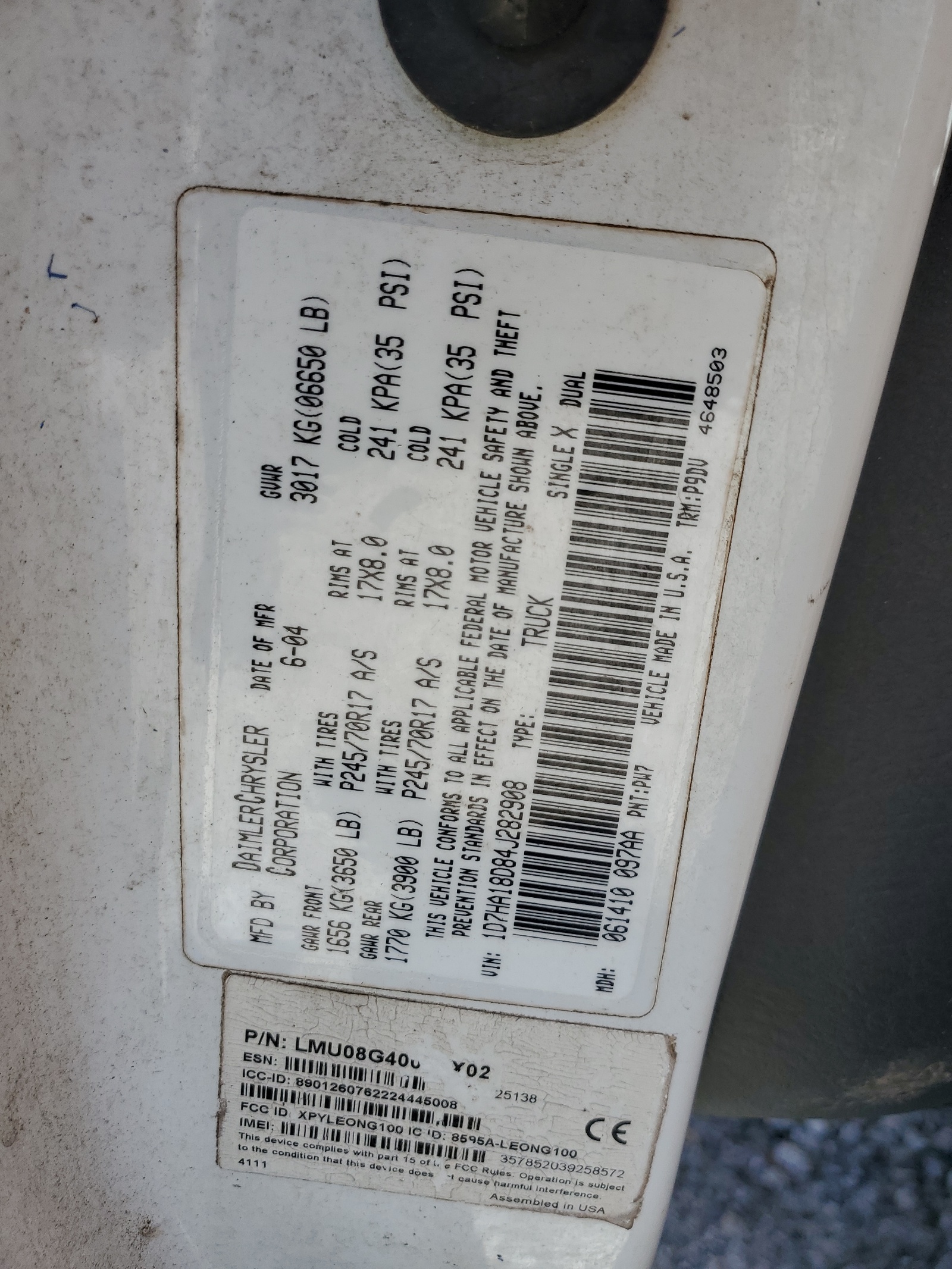 1D7HA18D84J282908 2004 Dodge Ram 1500 St