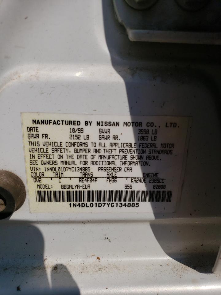 1N4DL01D7YC134885 2000 Nissan Altima Xe