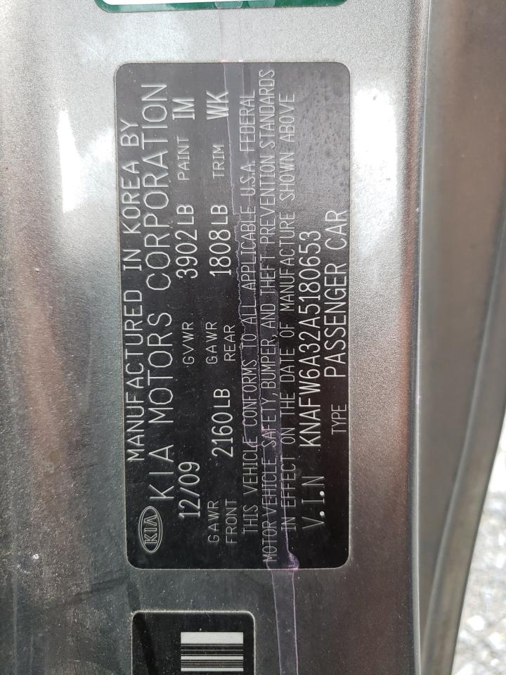 2010 Kia Forte Sx VIN: KNAFW6A32A5180653 Lot: 68686614