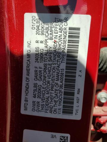 1HGCV2F38LA005815 Honda Accord SPO 13