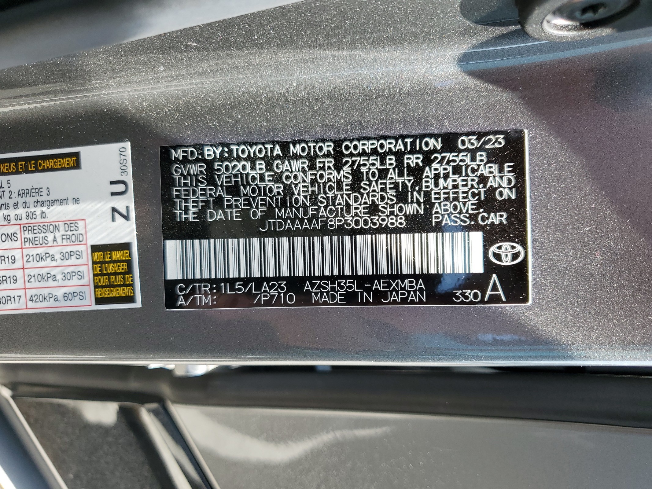 JTDAAAAF8P3003988 2023 Toyota Crown Xle