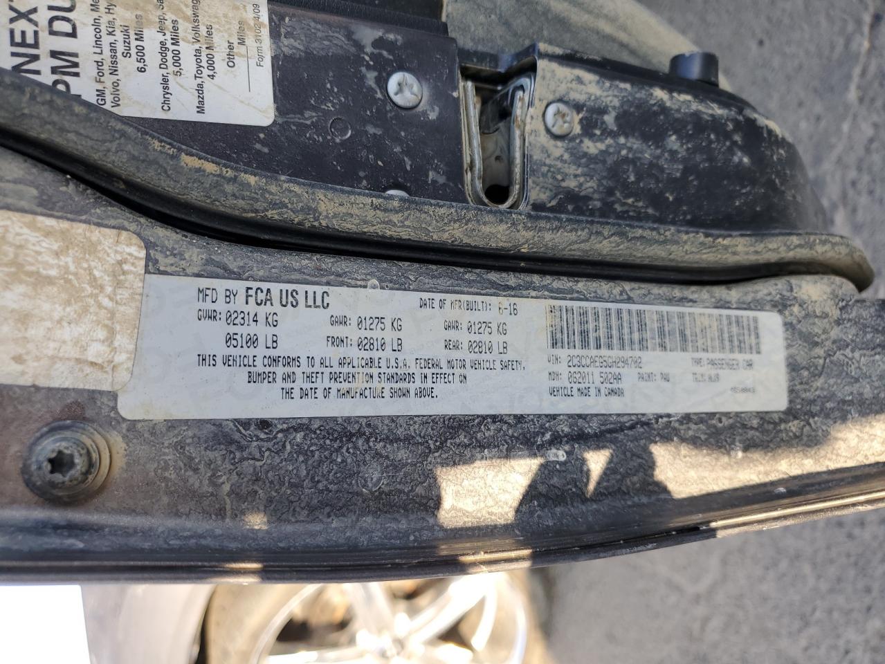 2016 Chrysler 300C VIN: 2C3CCAEG5GH294702 Lot: 66521214