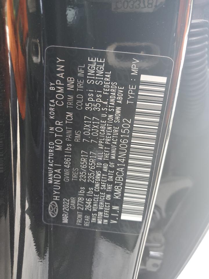 2022 Hyundai Tucson Blue VIN: KM8JBCA14NU061502 Lot: 67134124