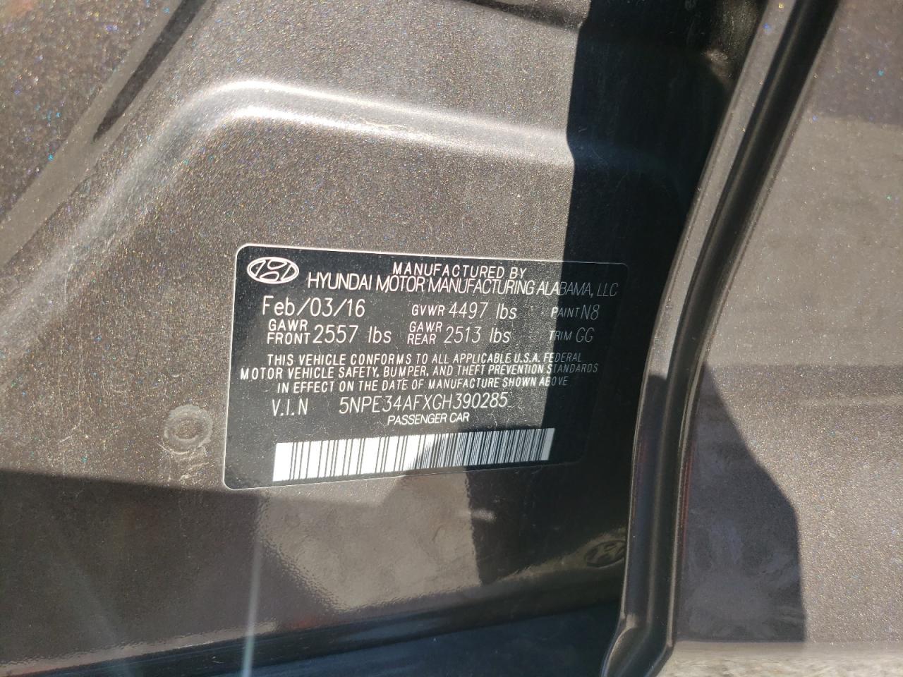 5NPE34AFXGH390285 2016 HYUNDAI SONATA - Image 14