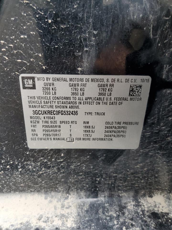 3GCUKREC0FG532436 2015 Chevrolet Silverado K1500 Lt