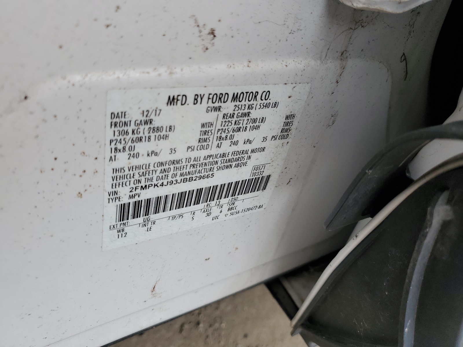 2FMPK4J93JBB29665 2018 Ford Edge Sel