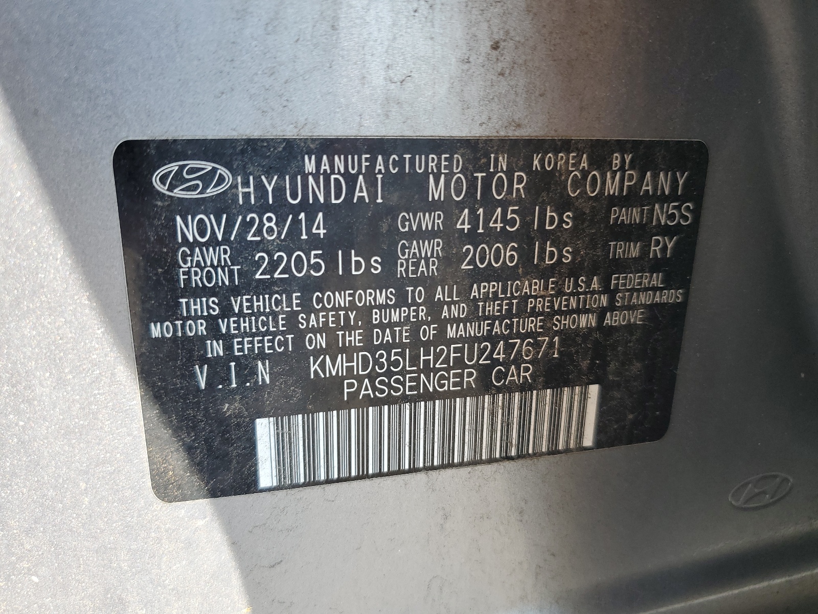 KMHD35LH2FU247671 2015 Hyundai Elantra Gt