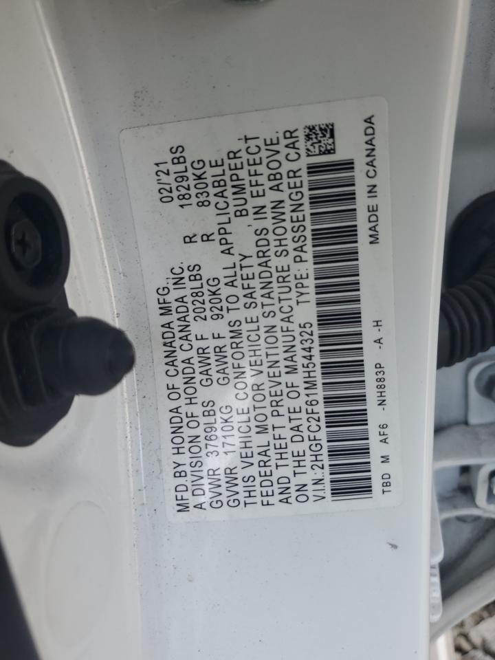 2HGFC2F61MH544325 2021 Honda Civic Lx