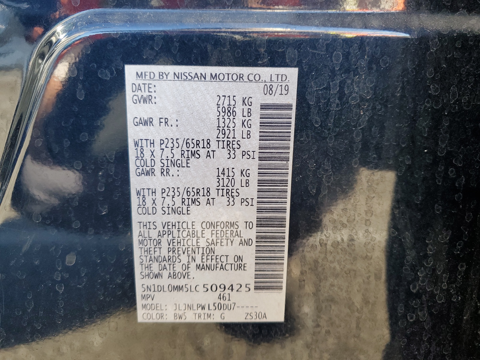 5N1DL0MM5LC509425 2020 Infiniti Qx60 Luxe