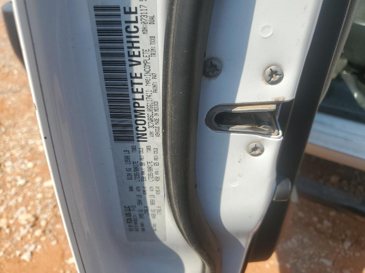 2016 Ram 3500 VIN: 3C7WRSCJ0GG117411 Lot: 69221994