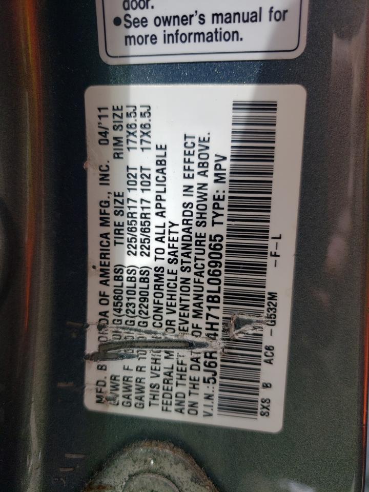 2011 Honda Cr-V Exl VIN: 5J6RE4H71BL069065 Lot: 66409754