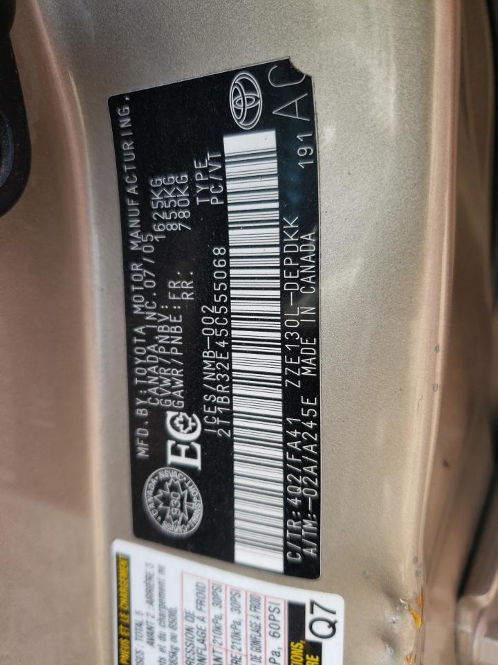 2005 Toyota Corolla Ce VIN: 2T1BR32E45C555068 Lot: 65277874