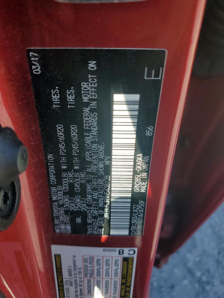 2017 Toyota 4Runner Sr5/Sr5 Premium VIN: JTEBU5JR9H5438128 Lot: 68036594