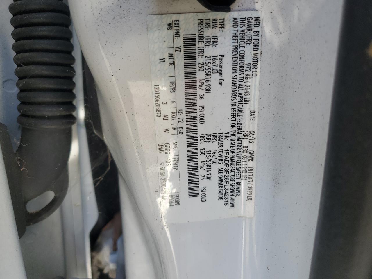 1FADP3F26FL342315 2015 Ford Focus Se